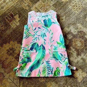 Lilly Pulitzer pink palm shift dress sz 5